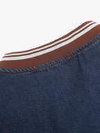 Vintage Distressed Washed Gradient Denim T-shirt 