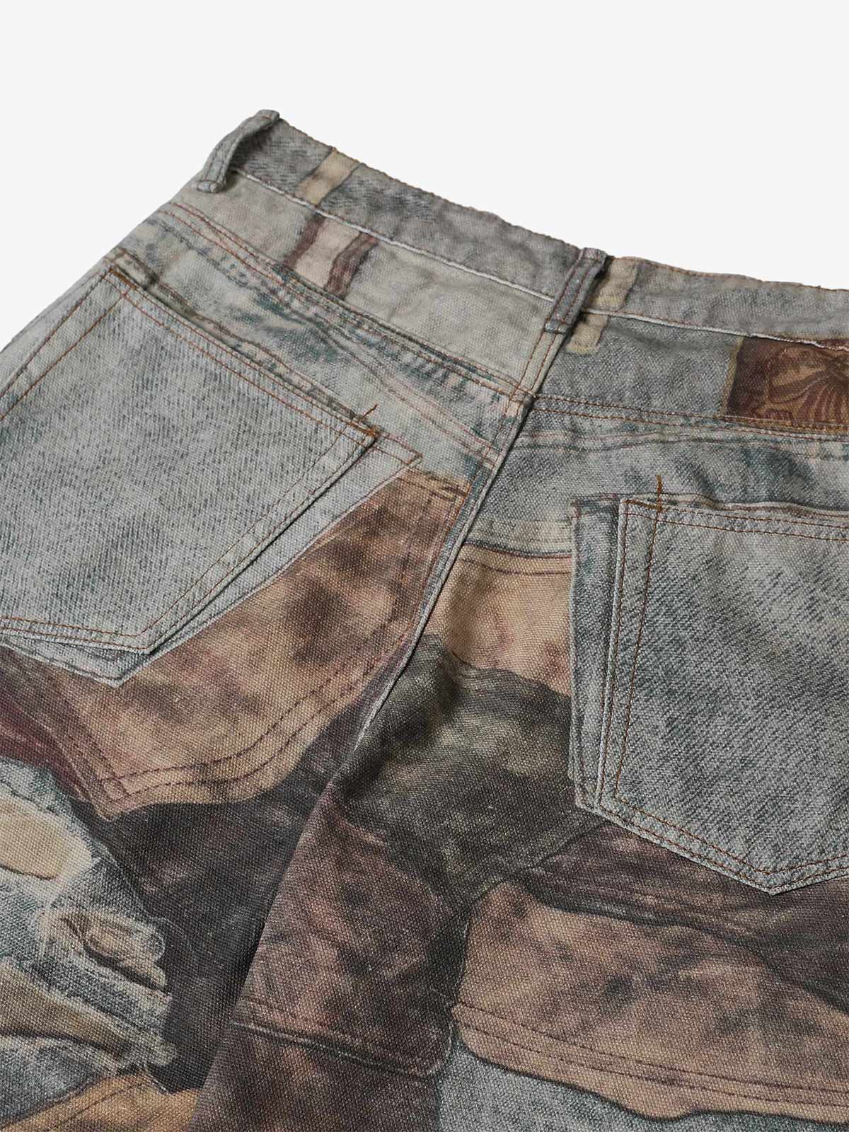 Thesupermade High Street Distressed Washed Printed Jeans - 2246 