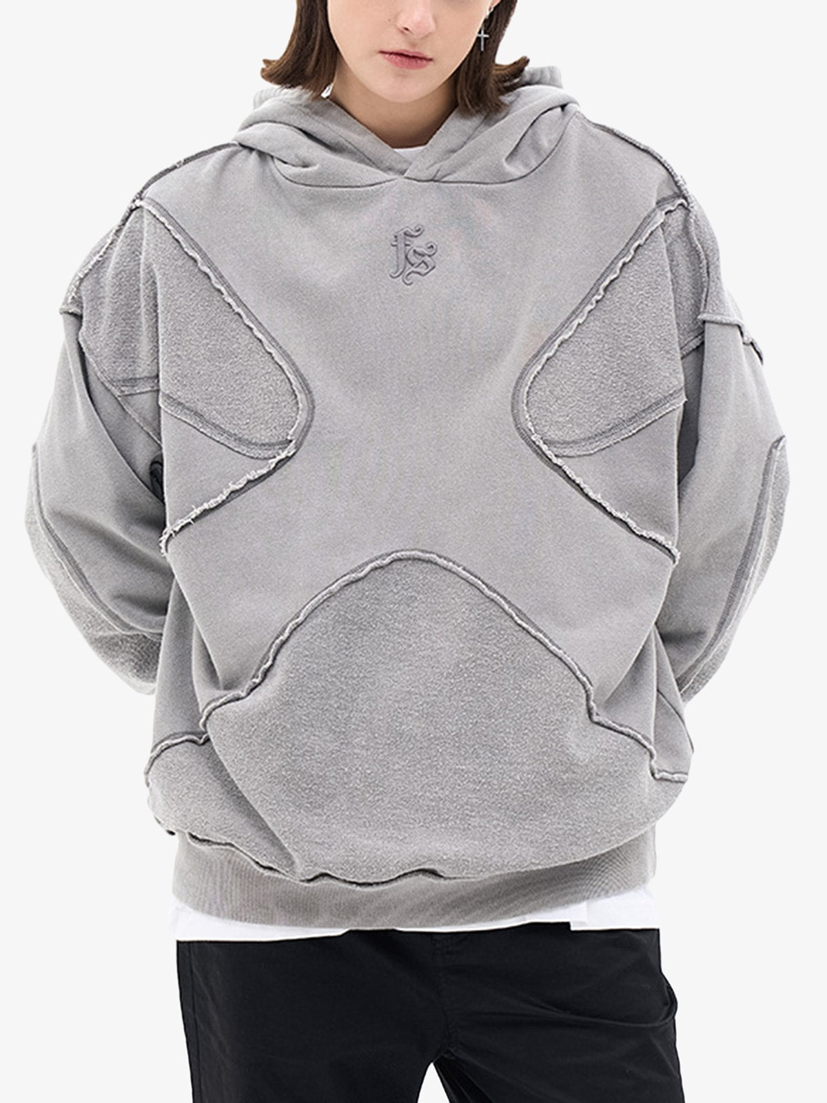 Thesupermade Washed Splicing Hoodie - 1985 