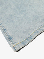 Washed Distressed Barrel Jeans 