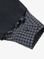 Wasteland Style Retro Washed Faux Two-Piece Shirt 