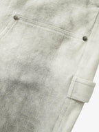 Washed Tie-Dyed  White Work Pants 