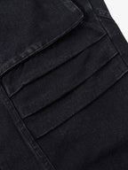 Deconstructed Split Pleated Pocket Cargo Jeans 