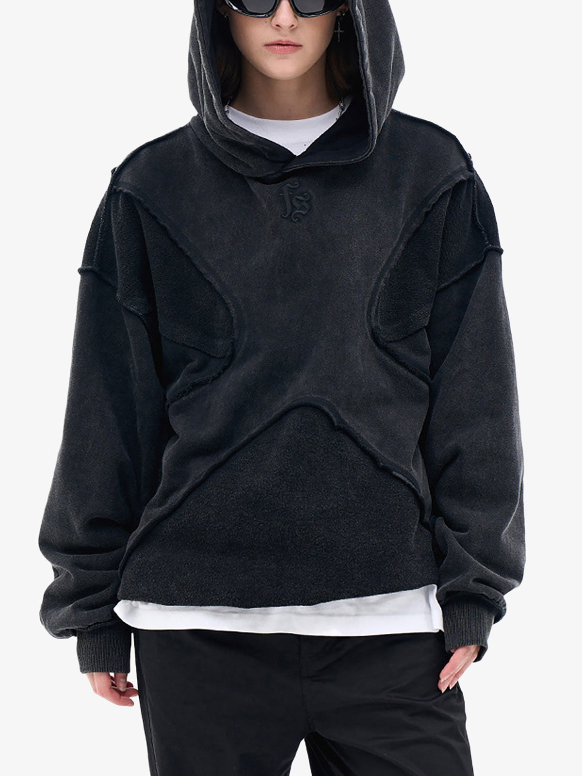 Thesupermade Washed Splicing Hoodie - 1985 