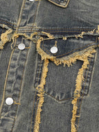 Thesupermade Raw Edge Distressed Denim Jacket 