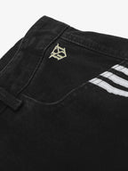 Striped Stitching Barrel Jeans - 2423 